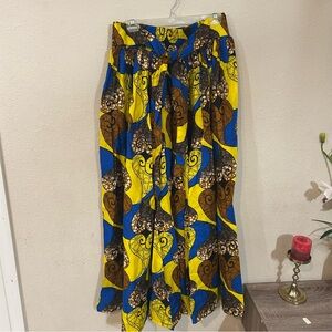 Dududai African Print Skirt with Pockets for Woman One Size Fits Most